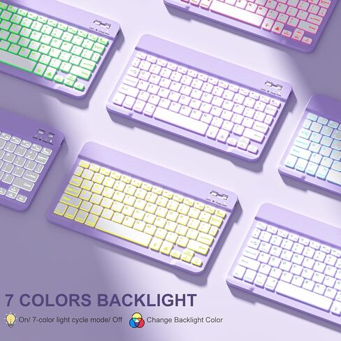 Keyboard Case Compatible with iPad Air 11-inch M2/ 10.9 Inch Air 5th 4th Generation Case with Keyboard-Backlit Detachable, Folio Cover with Pencil Holder for Air 11 2024/Air 5/Air 4 (Purple) in Kuwait