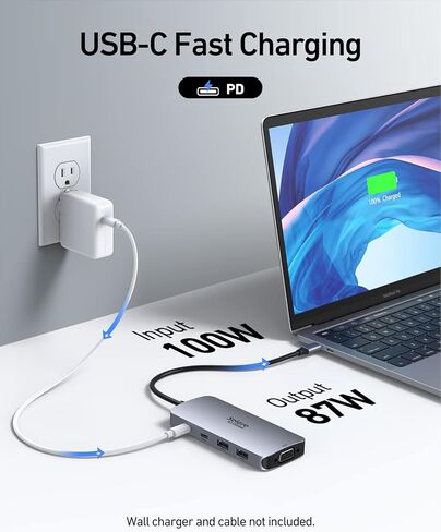 USB C Docking Station Dual HDMI Monitor Adapter, Selore USB C Hub 3 Monitors Adapter with Dual HDMI, Displayport, VGA, 100W PD Charging, 2USB A 2.0,USB C 2.0 Ports Adapter for Dell XPS,HP, Lenovo,etc in Saudi Arabia