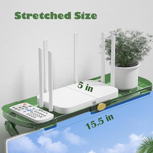 الرف العلوي للتلفزيون - الرف العلوي للشاشة قابل للتعديل، حامل تخزين شاشة التلفزيون، حامل شاشة التلفزيون، حامل جدار التلفزيون، دعامة تلفزيون على الحائط، رف صندوق الكابل للتلفزيون المثبت على الحائط (عبوتان) أخضر in Kuwait