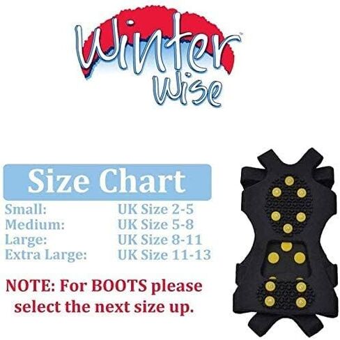 10-STUD Ice Snow Grips, Anti Slip Winter Ice Grippers Universal Slip-on Stretch Fit Snow & Ice Spikes Traction Cleats Crampons (Large 8-11) in Saudi Arabia