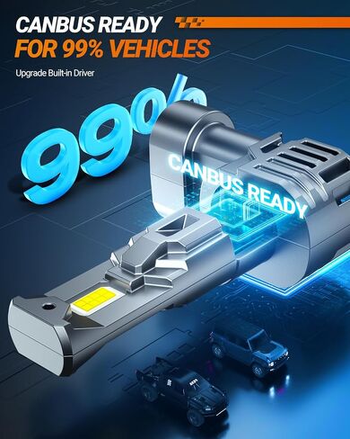 SEALIGHT H11 LED Fog Light Bulbs, 6000K Xenon White, 400% Brightness, 1:1 Halogen Size, Canbus Error Free, Non-polarity, Pack of 2 in Saudi Arabia