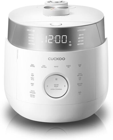 CUCKOO CRP-LHTR0609FW 6 أكواب (غير مطبوخة) / 12 كوب (مطبوخ) تسخين حثي لطهي الأرز بالضغط المزدوج مع وعاء داخلي غير لاصق، 16 وضعًا للقائمة، 3 دليل صوتي، تنظيف تلقائي (أبيض) in Kuwait