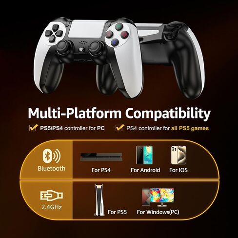 IWGAME Controller for PlayStation 5, Compatible with PS5/PS5 Pro/PS5/PS4/ PC, Wireless Controllers Support Adjustable Turbo, Remap, Hall Effect, Gaming Controller with 2.4G Adapter, Play PS5 Games in Saudi Arabia