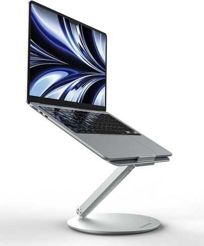 LULULOOK Laptop Stand for Desk, 360 Rotating Adjustable Laptop Riser, Foldable Aluminum Computer Desktop Holder Stand Compatible with MacBook Pro/Air, Dell, HP, Lenovo and Other 10-17inch Laptops in Kuwait