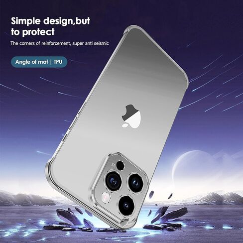 Losin Compatible with iPhone 15 Pro Max Case with Camera Lens Protector, Aluminum Metal Frameless, Borderless Design, Slim Thin & Lightweight, Shockproof Bumper Cover, for Women Men (Natural Titanium) in Kuwait
