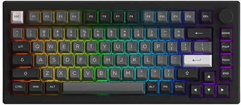 Akko 5075B Plus Mechanical Keyboard 75% Percent RGB Hot-swappable Keyboard with Knob, Blue on White Theme with PBT Double Shot ASA Profile Keycaps Wine White Switch in Saudi Arabia
