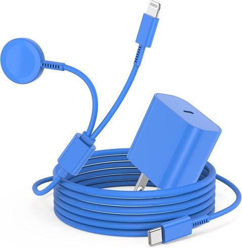 شاحن ساعة Apple USB C مطور، [معتمد من MFi] 2 في 1 كابل شحن سريع مغناطيسي iWatch بطول 6 أقدام مع كتلة قابس حائط من النوع C بقدرة 20 وات لسلسلة ساعات Apple 8/7/SE/6/5/4/3/2/1/ آيفون 14/13/12/11/XS in Saudi Arabia