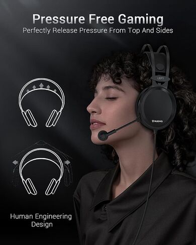 NUBWO N7 Stereo Gaming Headsets with Noise Canceling Mic for Xbox, PS5, PS4, PC, Adaptive Headband, Easy Control (Black) in Saudi Arabia