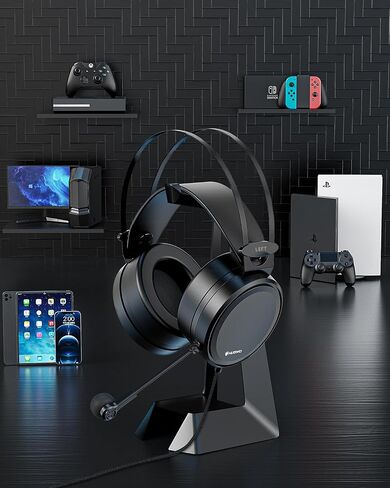 NUBWO N7 Stereo Gaming Headsets with Noise Canceling Mic for Xbox, PS5, PS4, PC, Adaptive Headband, Easy Control (Black) in Saudi Arabia