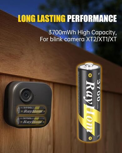 Rechargeable AA Lithium Batteries with Charger - 8 Pack Double A Batteries for Blink Camera, 1.5V Constant Output 3700mWh High Capacity, Cycle Times Up to 1600, with 8 Slot aa Li-Ion Battery Charger in Saudi Arabia