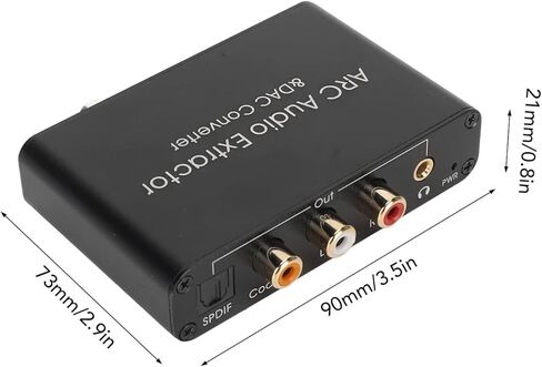 مستخرج صوت HDMI ARC 192 كيلو هرتز، محول HDMI ARC مع منفذ سماعة رأس 3.5 مم، محول صوت تناظري لمكبر صوت مكبر الصوت للسينما المنزلية والتلفزيون، Generickb86t743ph in Kuwait