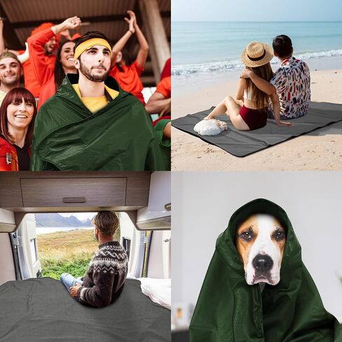Large Waterproof Outdoor Picnic Blanket 80"x 58" | Windproof Lightweight Stadium Blanket, Packable, Stay Dry and Comfortable for Camping, Sports, Travel - Red in Kuwait