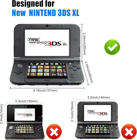 VSEER New 3DS XL Case - Ultra Clear Crystal Transparent Hard Shell Protective Case Cover Skin Hinge-Less Design for New 2015 Nintendo 3DS XL LL - (Black) in Kuwait