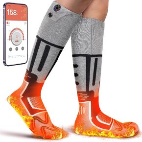 Heated Socks for Men Women,Electric Socks,Rechargeable Heated Socks for Men,Foot Warmer Socks,Washable Heating Socks for Winter Outdoor Camping,Skiing,Fishing,Biking,Hiking