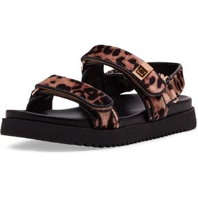 Girls Mona Sandal, Leopard, 4 Big Kid