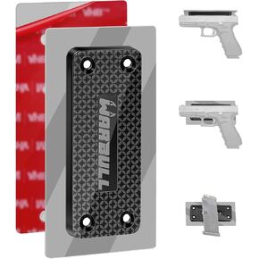 WarBull Gun Magnet with 3M Adhesives, Rated 55 LBS Rubber Coated, No Drilling Gun Magnet Mount for Handgun Rifle Shotgun Pistol, and Concealed Gun Magnet for Vehicle, Car, Truck, Safe, Desk, Wall
