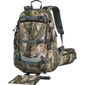 Camo Hunting Backpack for Men, 35L Durable Hunting Pack, 600D Daypack with Rain Cover, Interal Frame Support