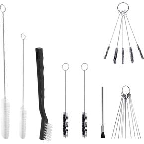 17pcs Multi-Purpose Spray Gun Cleaning Kit,Nylon Brushes Paint Gun Cleaning Kit Mini Brushes & Needles for Clean Airbrush Nozzles Spray Guns Tattoo Equipment (17)