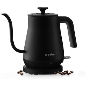Gooseneck Electric Kettle, Electric Tea Kettle Stainless Steel, Pour over kettle for Coffee, 1000W Hot Water Kettle Electric Auto Shut Off, 0.8L, Wood-like Grain Finish Handle, Matcha Green