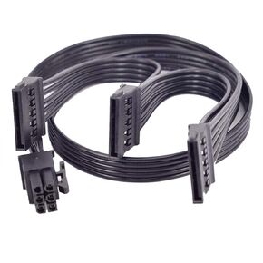 HSSDTECH PCI-E 6 Pin 1 to 3 SATA SSD Power Supply Cable Replacement for EVGA 1000 GQ 80+ Gold 1000W (1PCS)