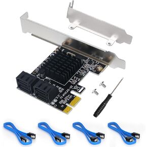 Expansion Card,PCIe 2.0 X1 to SATA III 4 Ports Adapter Card for IPFS Mining and Adding SATA 3.0 Devices,Hard Disk Expansion Card, SATA 6GB Interface Riser Card for Desktop PC