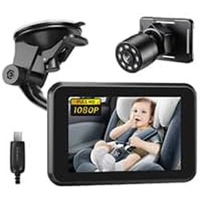 Itomoro Baby Car Camera, 4.3" HD Night Vision Car Baby Monitor with Camera, Safety Seat Baby Car Mirror for Rear Facing 5 Mins Easy Installation ACZ401