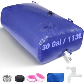 Portable Water Tank, 63 Gallon Collapsible Water Bladder, Large Water Storage Containers for RV, Camping, Emergency Water, Drought Resistance