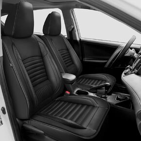 Custom Fit Toyota RAV4 Car Seat Covers Fit for 2019-2024LE XLE XLE Premium Limited Automotive Cushion Protector Replacement, Waterproof Faux Leather(Full Set,Black)