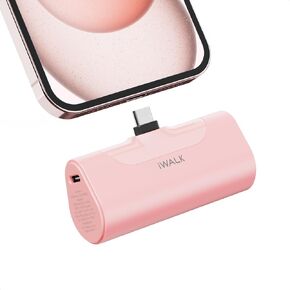 iWALK Portable Charger for iPhone 15 USB-C Small Power Bank 20W 4500mAh Fast Charging Battery Pack Compatible with iPhone 15/15 Plus/15 Pro/15 Pro Max, iPhone 16/16 Plus/16 Pro/16 Pro Max