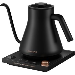 Electric Kettle, Gooseneck Electric Kettle, ±1℉ Temperature Control, Stainless Steel Inner, Quick Heating, for Pour Over Coffee, Brew Tea, Boil Hot Water, 0.9L Black