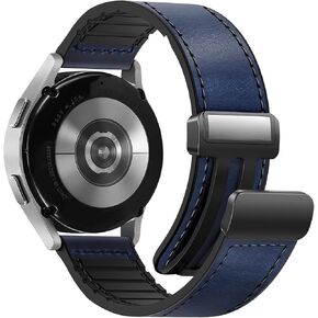 سوار جلدي مغناطيسي متوافق مع ساعة سامسونج جالاكسي 7/6/5/4/أكتيف 2 40 ملم 44 ملم/ساعة 6 كلاسيكية 43 ملم 47 ملم/ساعة 5 برو 45 ملم/ساعة 4 كلاسيكية 42 ملم 46 ملم، حزام 20 ملم للرجال in Kuwait