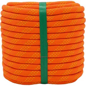 Braided Polyester Arborist Rigging Rope (3/8 inch X 100 feet) High Strength Outdoor Rope for Rock Climbing Hiking Camping Swing, Gray
