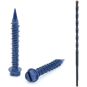 100 Qty 1/4" x 1-3/4" Hex Head Diamond Tip Concrete Screws to Anchor Masonry, Block & Brick (BCP499)