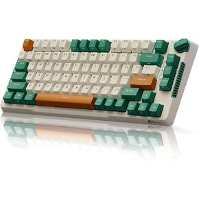 RK ROYAL KLUDGE H81 Wireless Mechanical Keyboard, 75% Knob Control Triple Mode BT5.1/2.4Ghz/USB-C Gaming Keyboard Gasket Mount with RGB Backlit 3750mAH Battery Hot Swappable Speed Silver Switches