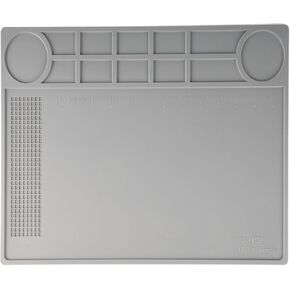 Kaisiking Silicone Repair Mat,Soldering Mat, Heat Resistant Work Mat for Soldering Stations, Phone, Computer, Laptop Electronics Repair 15.7'' x 11'' (Grey)