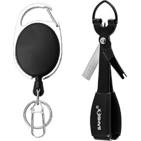 SAMSFX Fishing Knot Tying Tool, Multifunctional Fly Fishing Nippers with Retractor, Fishing Line Knot Tyer, Fast Tie Nail Knots, Tackle Box Accessory in Kuwait