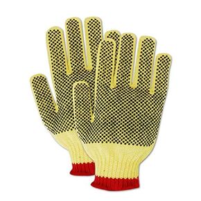 MAGID CutMaster C93KVPR ANSI Cut Level A3 PVC Dotted Gloves, 12 Pairs, PVC Coated, Size 7/S, Yellow