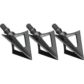 G5 Montec Pre-Season Archery Hunting Durable Fixed Blades Steel 1-Piece Construction Screw-in Broadheads with Rounded Edges for Bow Arrows - Pack of 3