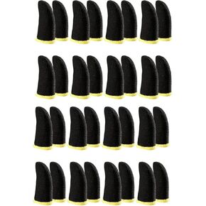Jowxsx 6Pcs Black Game Finger Sleeve Thin Breathable Anti-Sweat Anti-Slip Finger Thumb Sleeve Gaming Finger Cots Gloves for Aim Keys，Gaming Accessories