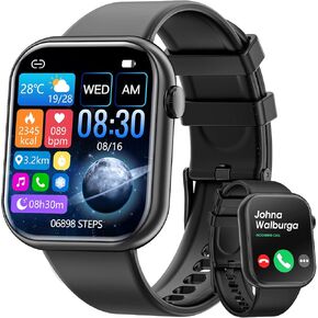 Hwagol Smart Watch (Answer/Make Call) 2024 New 1.85 Inch Fitness Tracker, DIY Dials/Pedometer/Calories, Multiple Sport Modes, Voice Assistant Smart Watches for Men Women Android iOS Phones