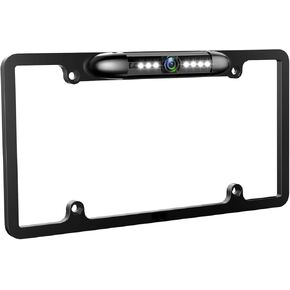 GLK License Plate Backup Camera HD Front Rear View Reverse Camera with 7 LED Night Vision 170 Degree Viewing Angle, Waterproof, for Cars