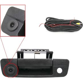 Tailgate Handle Backup Camera Rear View Compatible with 2009-2017 Dodge Ram 1500 2500 3500（RCA Connector）