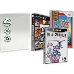 MALKO 10 Pack Video Game Protector Case Compatible with: PS2 | WII - WII U | Gamecube | Xbox & DVD Standard Case | Acid Free Protective Sleeve