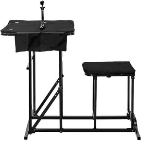 GYMAX Foldable Shooting Table Seat Set, Height Adjustable Hunting Gun Rest Table Shooting Bench Set for Outdoor Range
