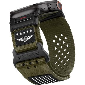 Rugged Nylon Band for Apple Watch Ultra 2 Bands for Men 49mm 46mm 45mm 44mm 42mm,Breathable Stars-Stripes Flag Wristband Workout Athletic Strap for iWatch Bands Ultra Series 10 9 8 7 6 5 4 3 SE/Ultra2