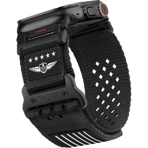 Rugged Nylon Band for Apple Watch Ultra 2 Bands for Men 49mm 46mm 45mm 44mm 42mm,Breathable Stars-Stripes Flag Wristband Workout Athletic Strap for iWatch Bands Ultra Series 10 9 8 7 6 5 4 3 SE/Ultra2