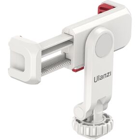 ULANZI Phone Tripod Mount ST-06S, New Universal Smartphone Mount Adapter with 2 Cold Shoe, 360° Rotates Adjustable Cell Phone Clip Clamp Holder, Compatible with iPhone, Samsung Galaxy and All Phones