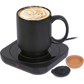 Coffee Mug Warmer & Mug Set for Desk, Electric 36W Coffee Cup Warmer with 15oz Ceramic Mug. Smart Coffee Cup Heater with Auto Shut Off/3 TEM for Heating Beverage, Candle,Coffee, Black