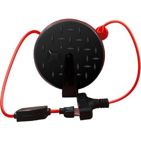 YOJOE 30 Ft Retractable Extension Cord Reel, 16/3 SJTW Power Cord with 3 Electrical Outlets and 10 Amp Circuit Breaker, Ceiling or Wall Mount, Adjustable Stopper,Yellow in Saudi Arabia