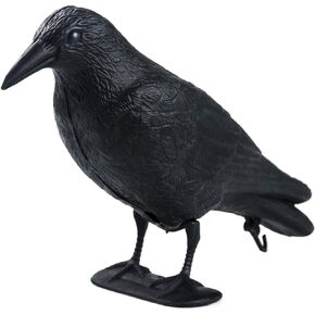 Realistic Crow Decoy, Life Sized Simulation Crow Statue Hunting Bait Decoys Black Crow Figuring,Plastic Crow Decoy for Party Outdoor Garden Decoration (2PCS)